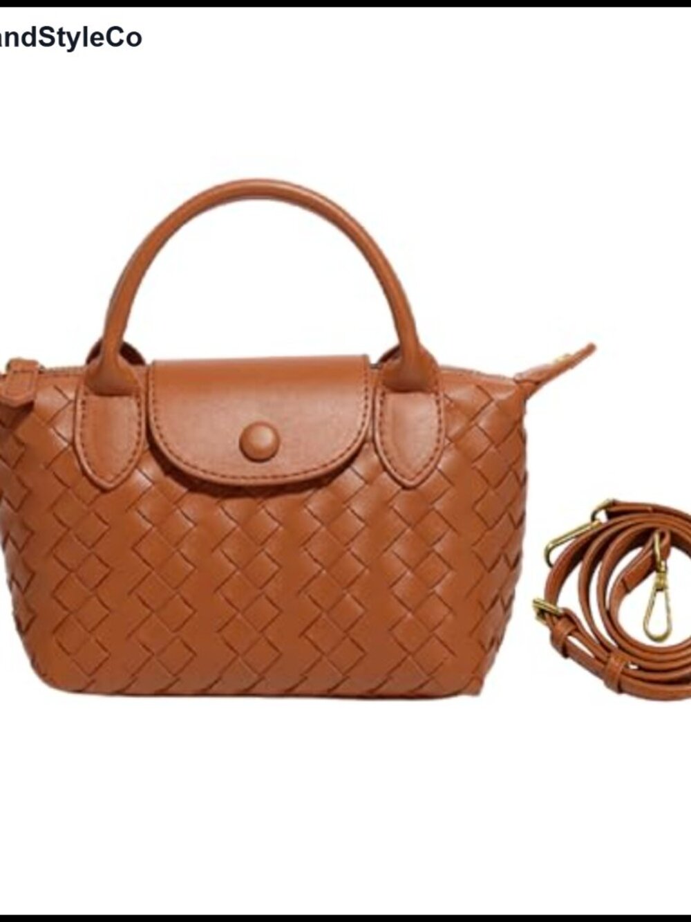 Vegan Leather Woven Crossbody Bag, Lightweight Mini Purse for Travel